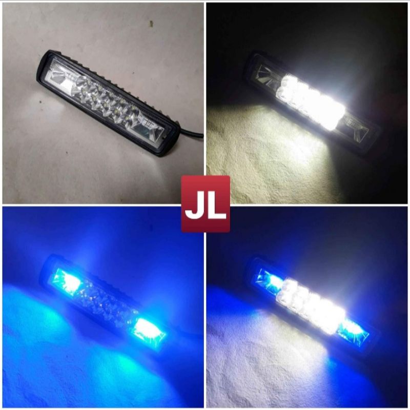 1 buah lampu tembak led 10 mata + blitz biru