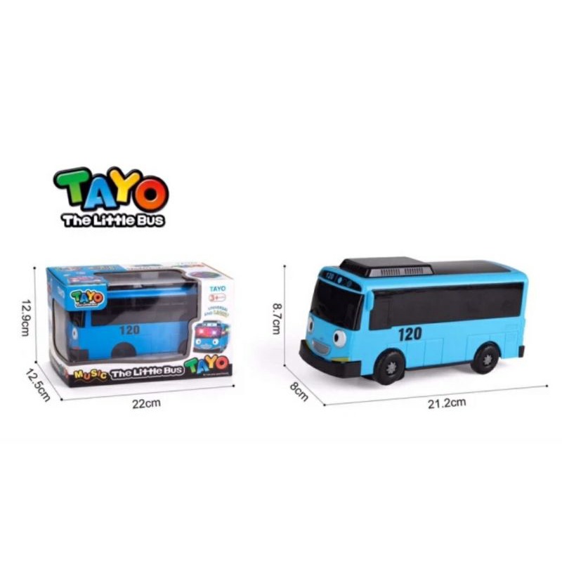Mainan anak bus tayo baterai lampu led 3D