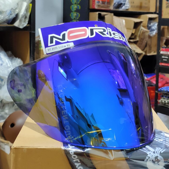 Terlaris Flat Visor Kyt Kyoto Iridium Blue / Iridium Red / Iridium Silver