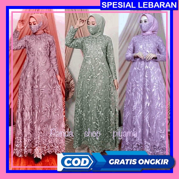 Gamis Motif Set Khimar Crinkle Gamis Lebaran 2023 Terbaru By Mahya Muslimah Bahan Dior Silk Premium 