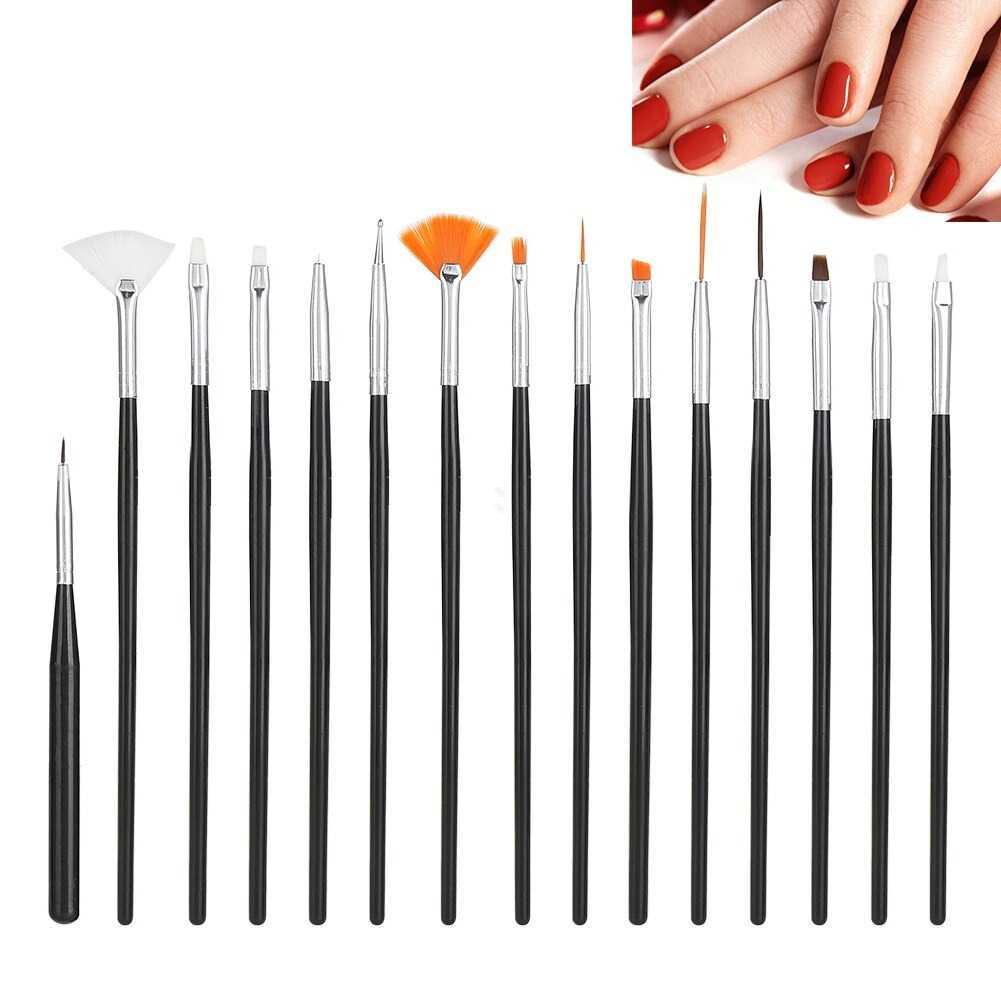 NelBeauty Brush Kutek Kuku Pro Nail Art Dotting Tools 15 PCS - N1800 Kutek Kuku Nail Art Gel Sun Mini Mini Uv Led Nail Nail Art Kuku Palsu Pengering Kutek Gel Uv Uv Led Nail Nail Art Set Alat Nail Art Lengkap Paket Nail Art Lengkap Alat