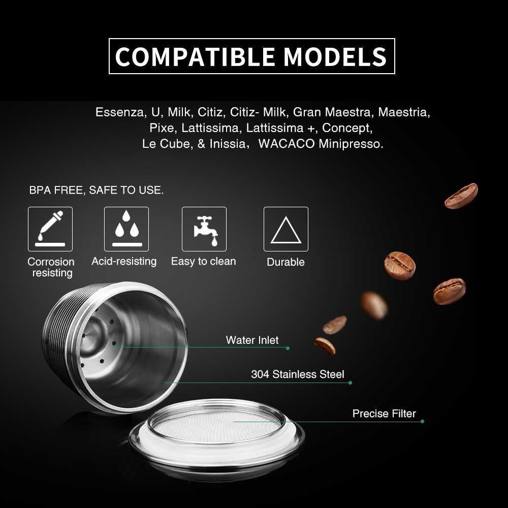 ICafilas Refillable Capsule Stainless + Tamper for Nespresso - F456