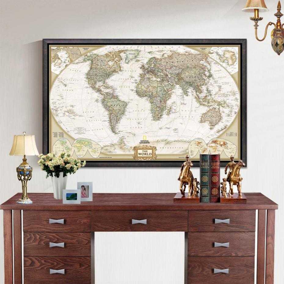 Poster Peta Dunia Large Vintage World Map 104 x 69 cm - N401