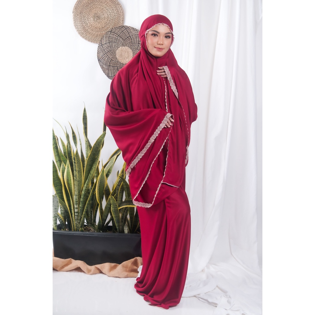 [New Arrival] Mukenah Lebaran Mukena Amplop Traveling Polos Renda Mukena Dewasa Amplop Jumbo Free On