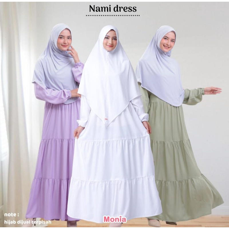 Nami Dress by Monia Hijab Kids Polos size Anak-Remaja | Dress Putih | Dress Manasik