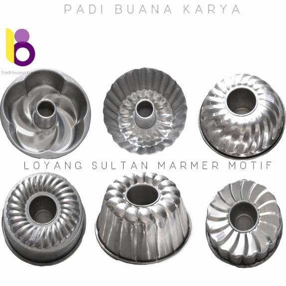 Promo Loyang Bolu Marmer Motif/Loyang Sultan /Loyang Tulban Press Alumunium