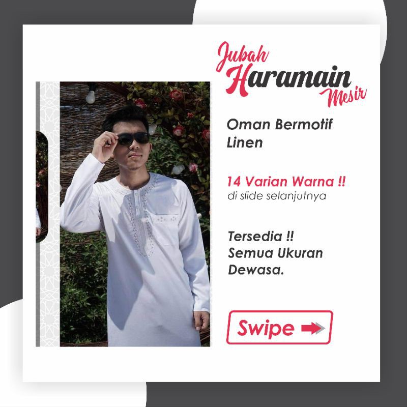 GAMIS JUBAH PRIA LAKI LAKI COWOK DAFFAH AL HARAMAIN HAROMAIN MESIR ORIGINAL PREMIUM IMPORT NON MANSE