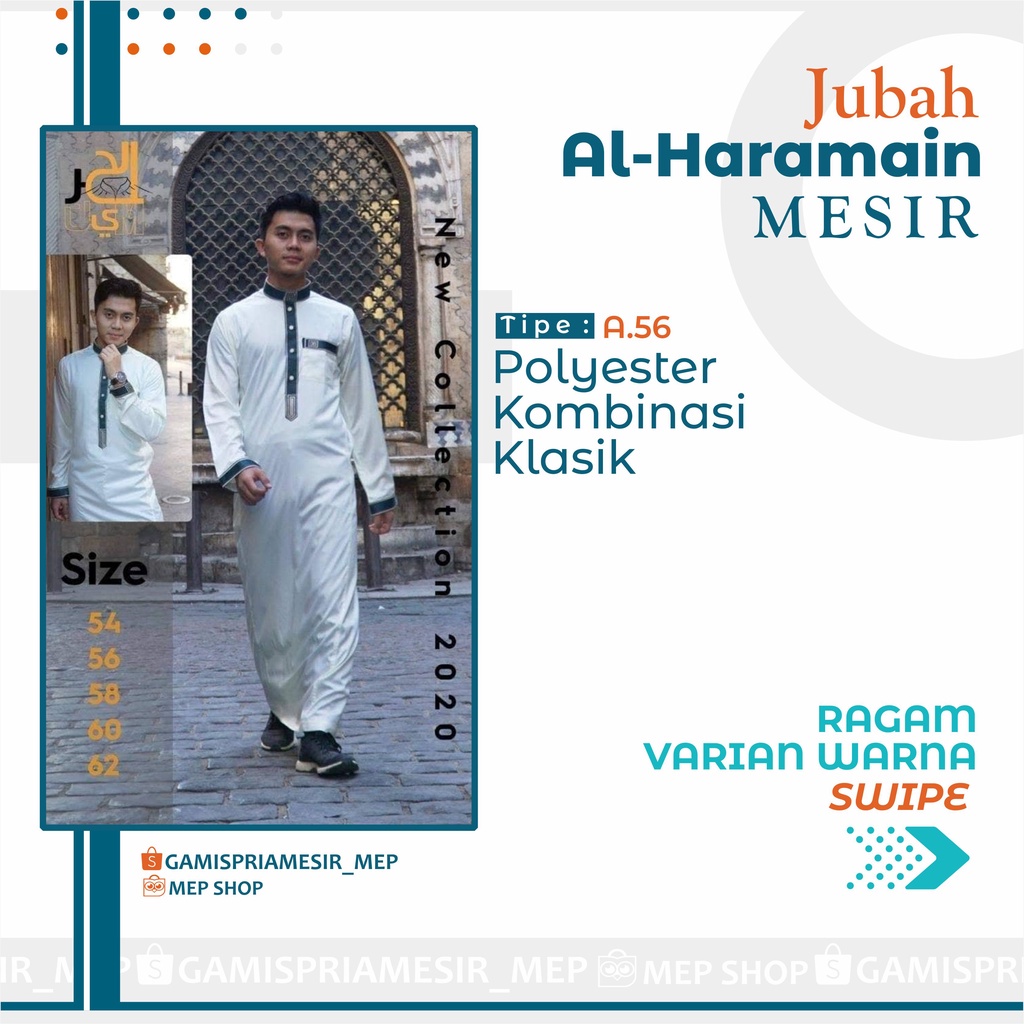 GAMIS JUBAH PRIA LAKI LAKI COWOK AL HARAMAIN HAROMAIN MESIR POLYESTER MOTIF ORIGINAL PREMIUM IMPORT 