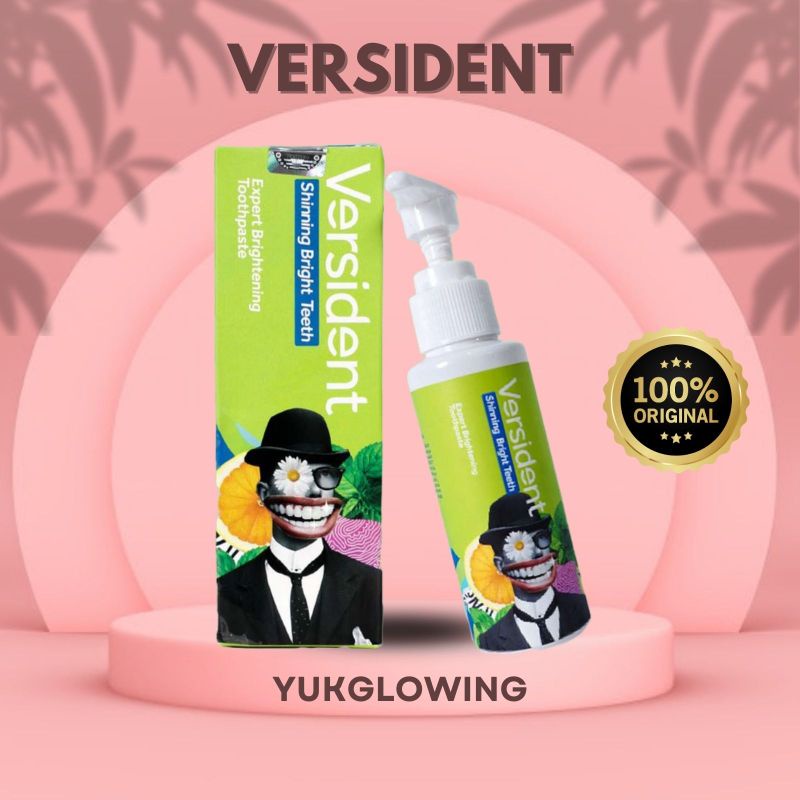 Pemutih Gigi VERSIDENT Shining Bright Teeth Pasta Gigi Menghilangkan Karang Gigi Ekstrak Daun Sirih