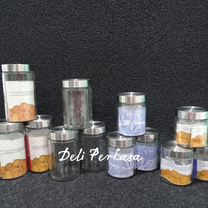 :>:>:>:>] KEDAUNG Toples Kaca Tutup Stainless