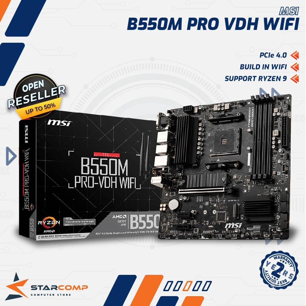 MSI B550M PRO-VDH WIFI MOBO AMD AM4 DDR4 Micro ATX B550 PRO VDH