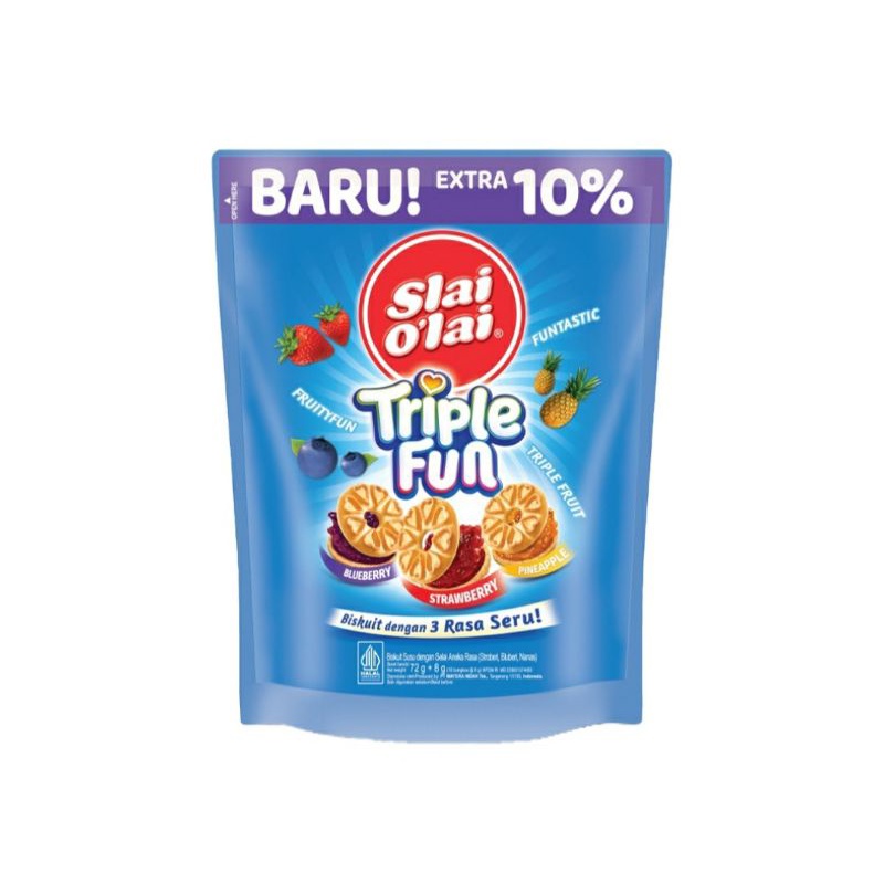 Slai O'lai Biskuit Triple Fun 80g