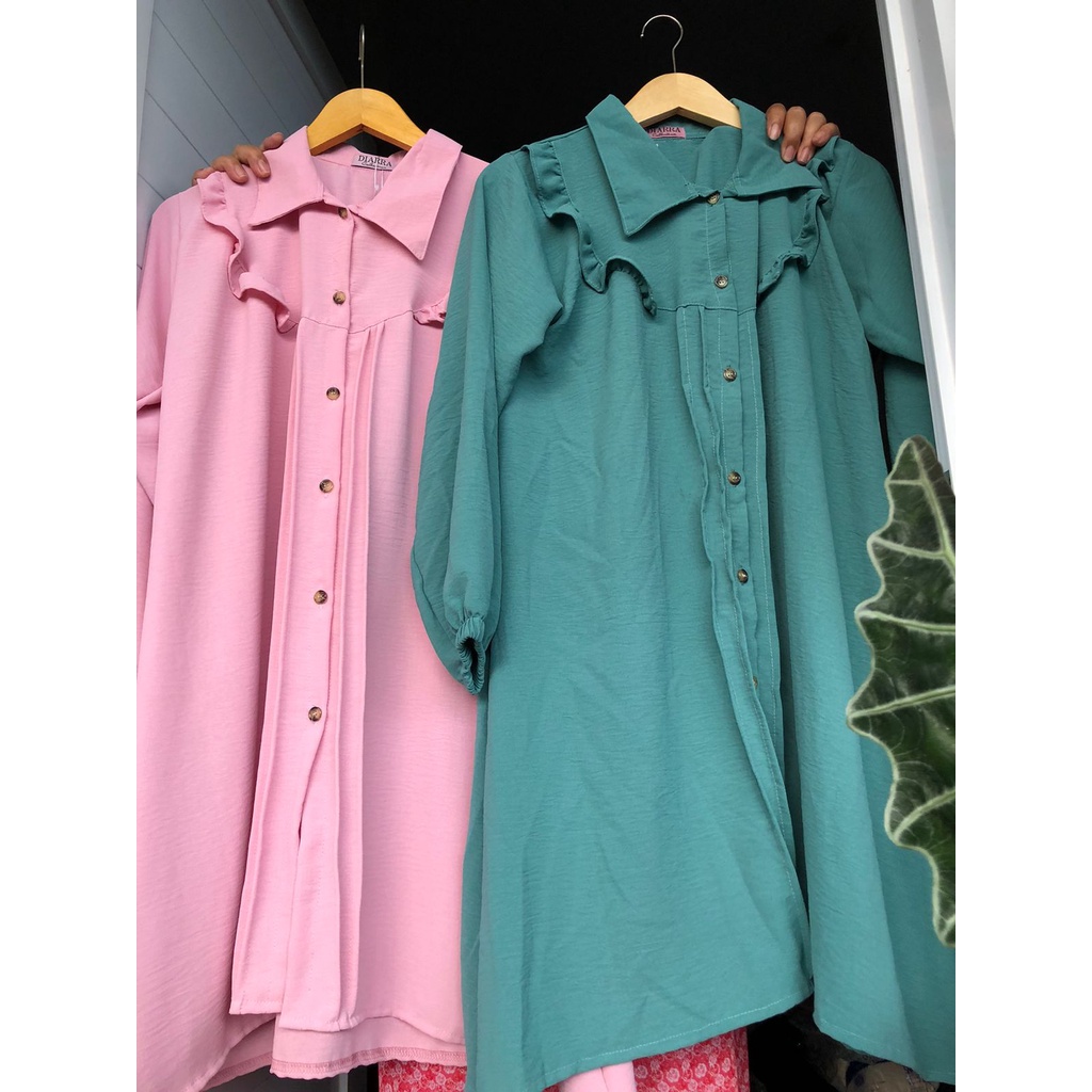 ONE SET TUNIK AIRFLOW CRINGKLE | SETCEL TUNIK RAYON CRINGKLE DYR | LONG TUNIK RENDA