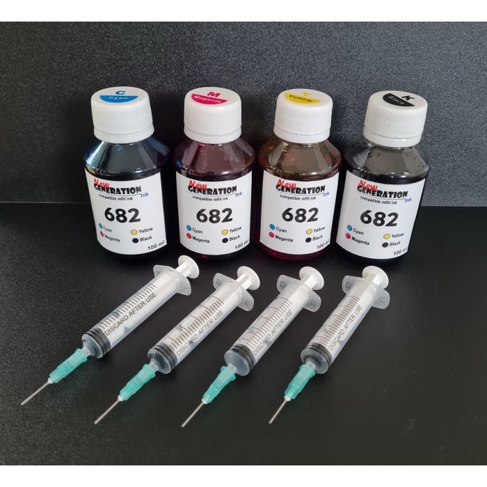 Terlaris Hp 682 Hp Advantage 2335 2336 2337 Black & Colour Refill Ink