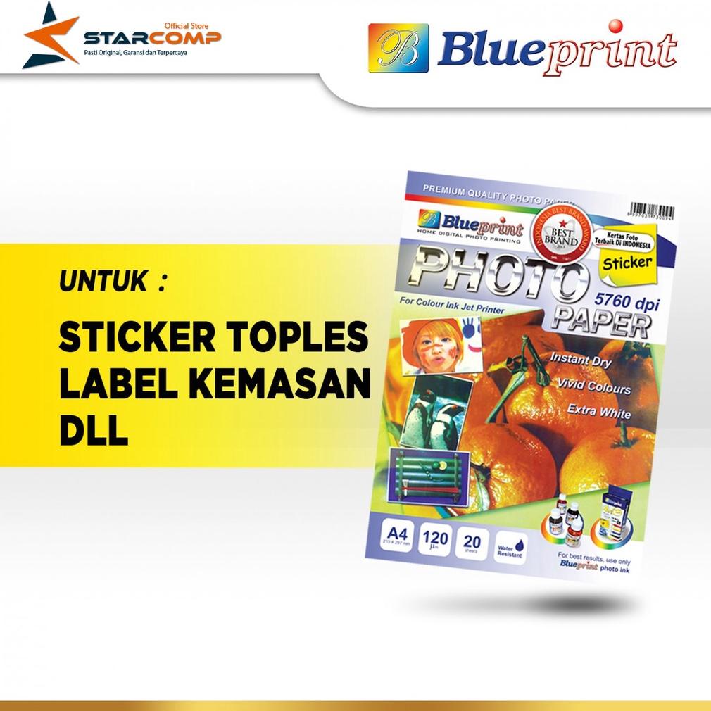 

Blueprint Kertas Sticker Glossy A4 120gsm Paper Stiker Kemasan