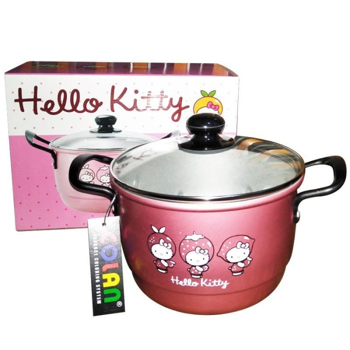 Maspion panci + steamer hello kitty tutup kaca 18 DH - Pink