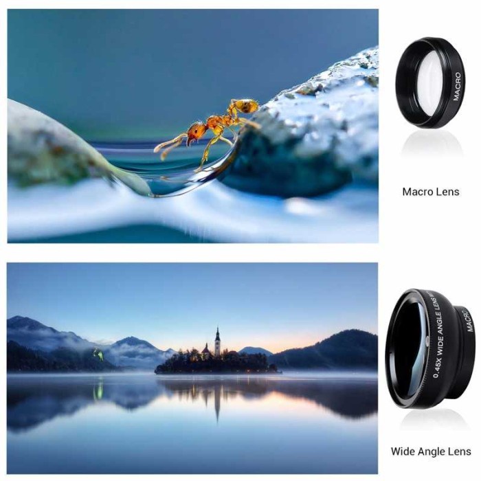 APEXEL Lensa Super Wide Angle Lens + Macro Smartphone