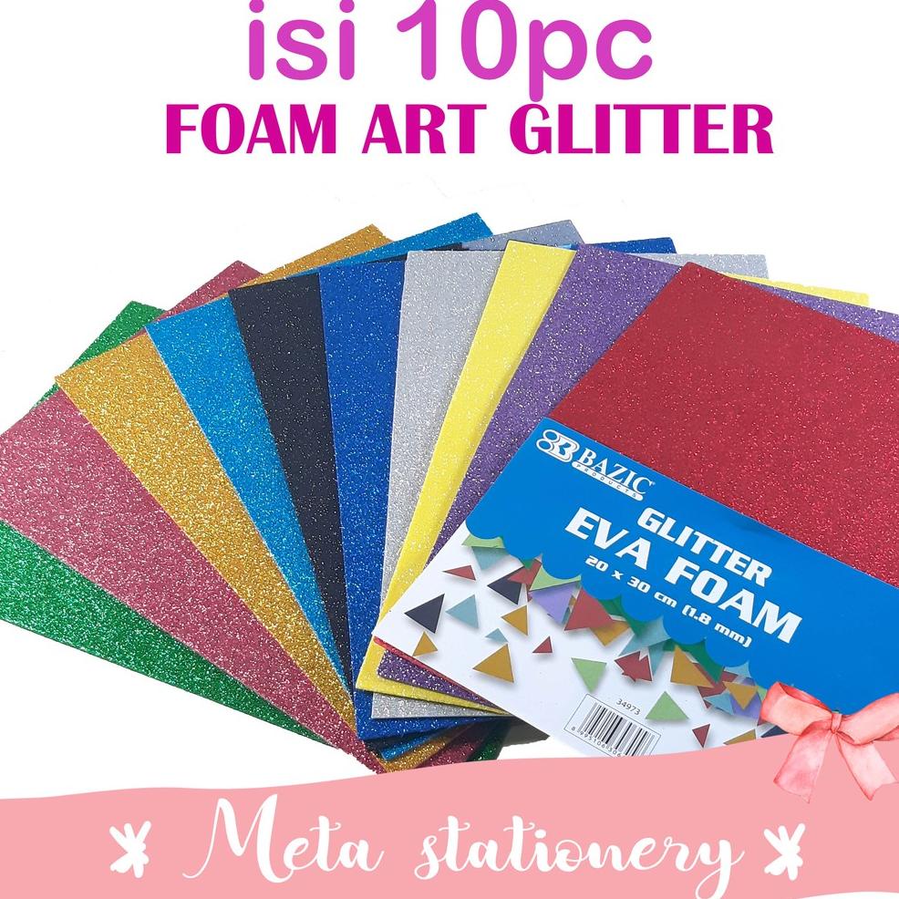 

Viral Foam Art Glitter / Kertas Busa Manik Bazic 1 Pak (10Warna)