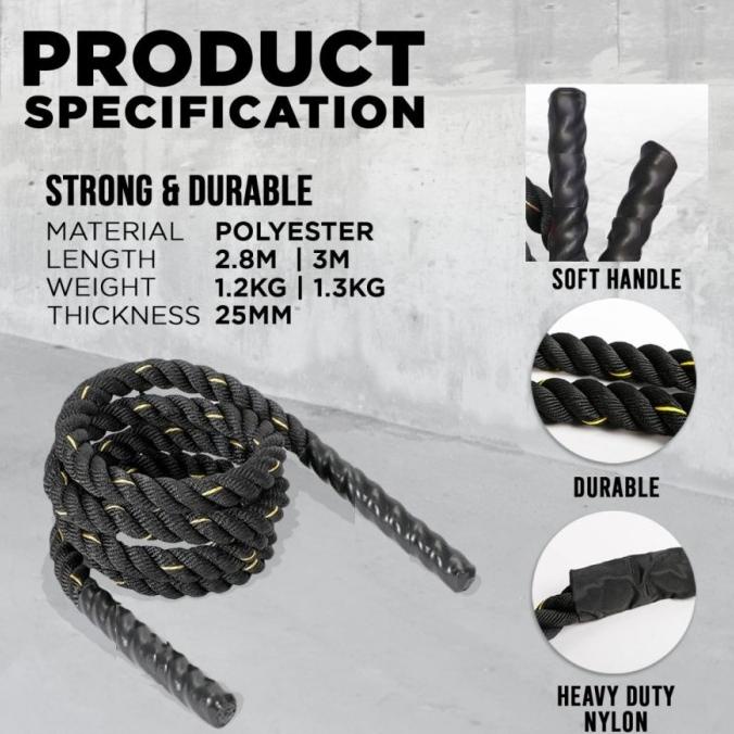 Battle Jump Rope/Weighted Skipping Rope/Heavy Rope 2,8 Meter