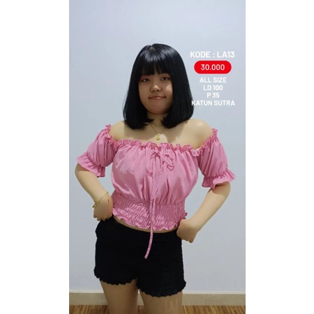 pink top atasan pink atasan wanita crop top