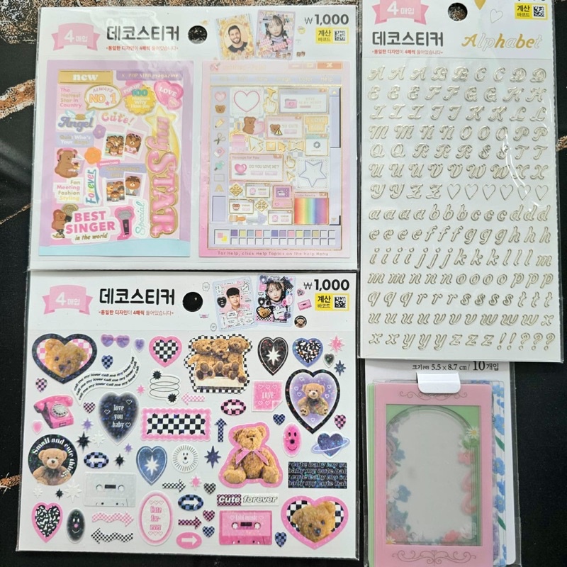 [ready stock] daiso korea deco sticker ; transparent pc frame ; photocard pc holder ; collect book k