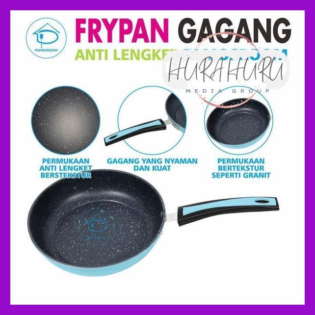 Big Sale  Pamosroom  Fry Pan 20Cm Anti Lengket Frypan Granit Super Non Stick 20 Cm Wajan Kuali Frypa