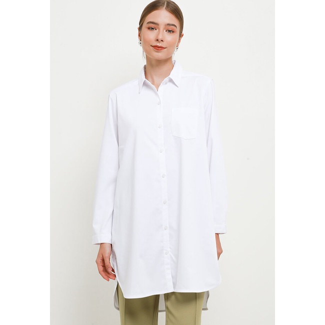 Kemeja Wanita Cardinal Original Cewek Elegant Rayon Femme Lengan Panjang Perempuan