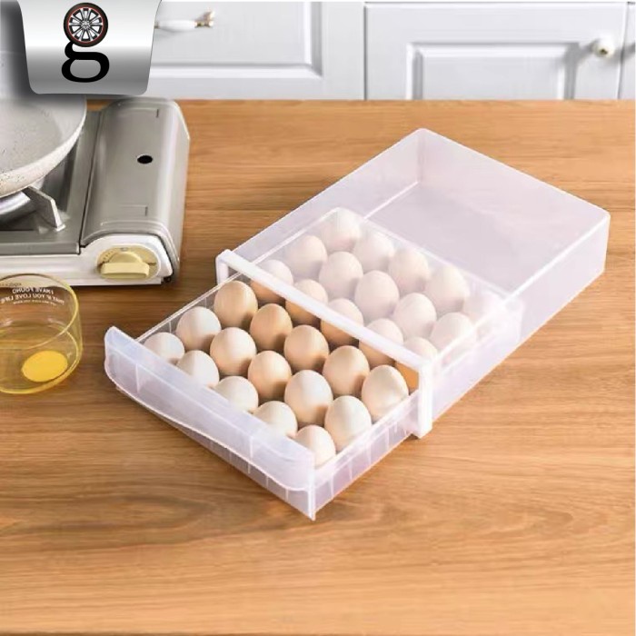 Boxe Box Laci Telur 1 Tingkat / Rak Kotak Penyimpanan Telur Laci 30 Lubang