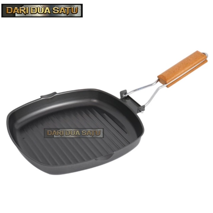 grill pan  Square Grill Pan 28 Cm Wajan Teflon BBQ Bakaran Sate Sebaguna(K3B7) grill pan maxim grill