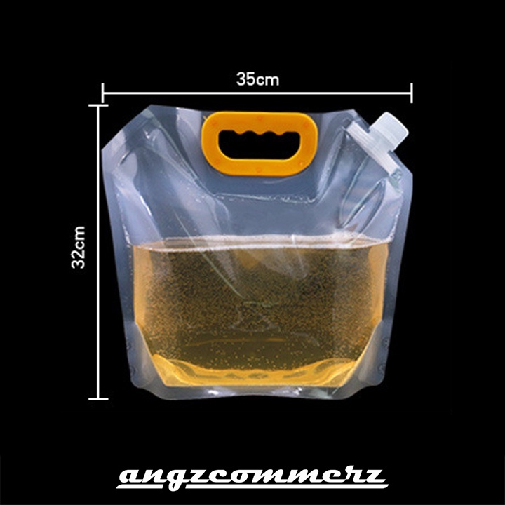 Waterbag Jerigen Portabel Kantong Air Lipat Travel Plastik Bening 5 Liter