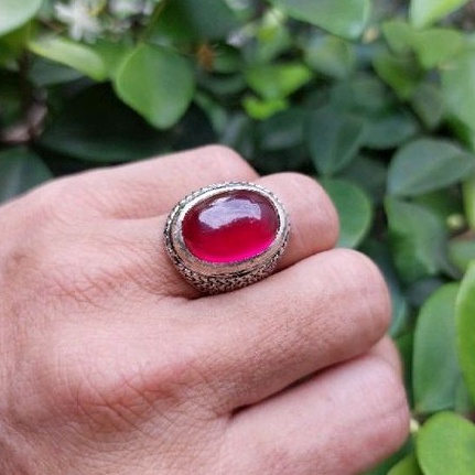 Cincin Pria Batu Permata MERAH SIAM Bangkok Asli