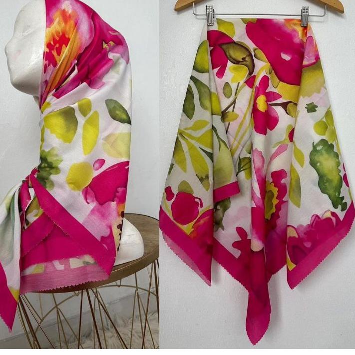 JILBAB SEGI 4 DENAY KW /KERUDUNG DENAY SEGI EMPAT DENAY KW SEGI 4 EMPAT KATUN MOTIF PREMIUM VOAL PRE