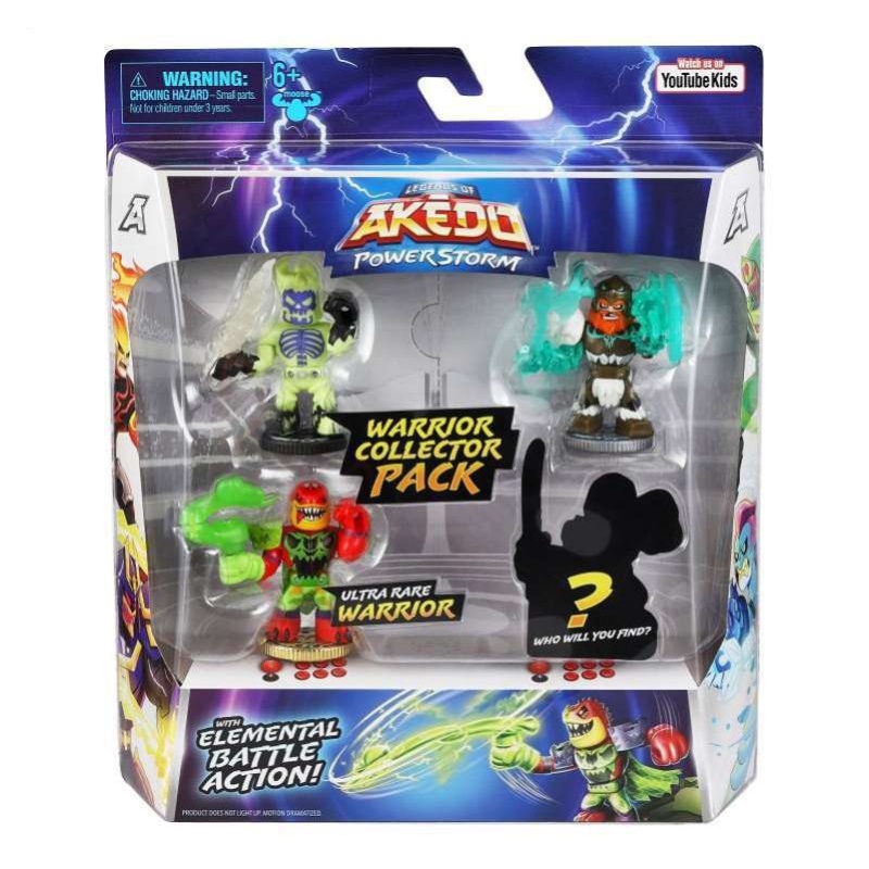 Mainan Mini Battling Action Figure Legends of Akedo Powerstorm Warrior Collector Pack