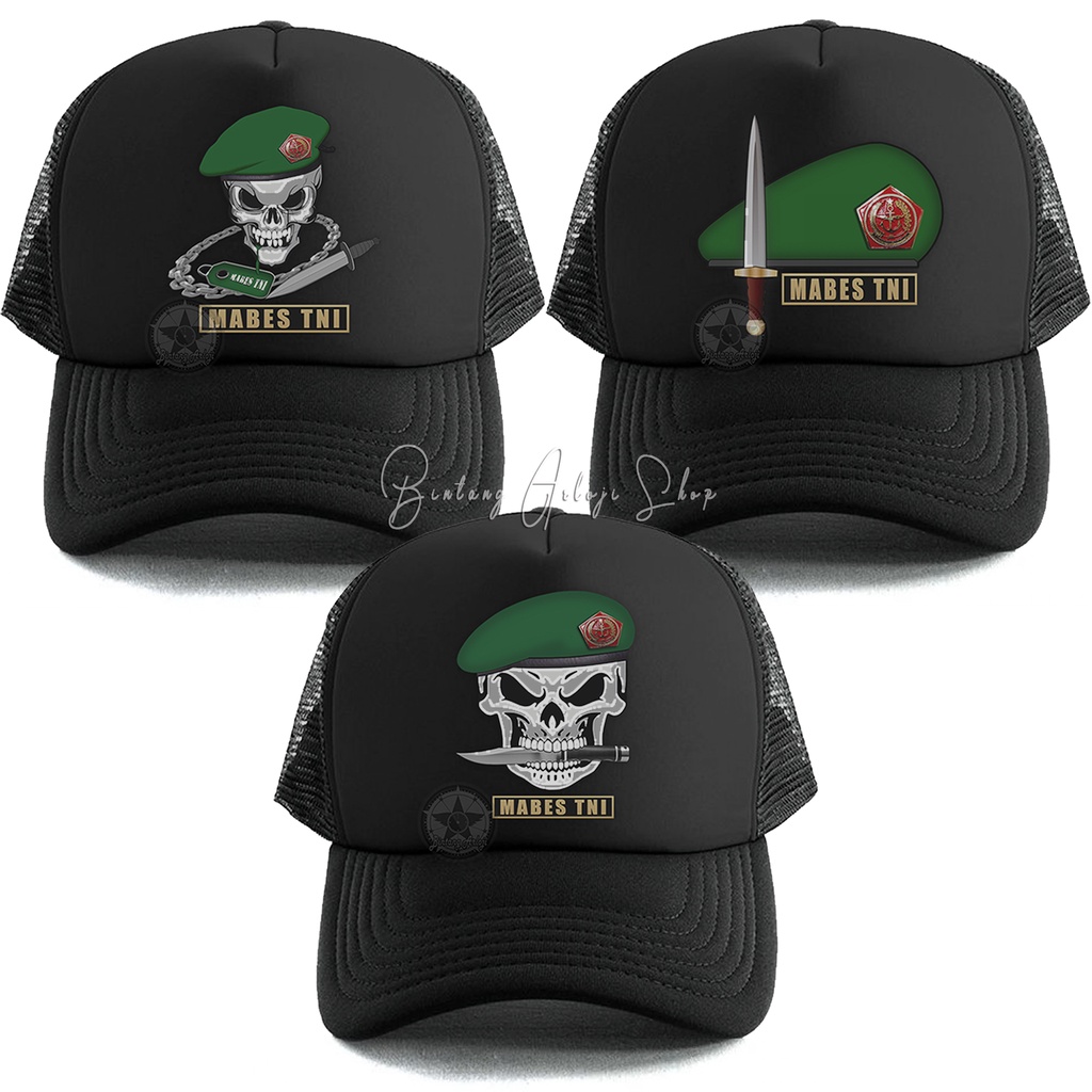 (Exclusive) Topi Mabes TNI - Baret Hijau Light Gold