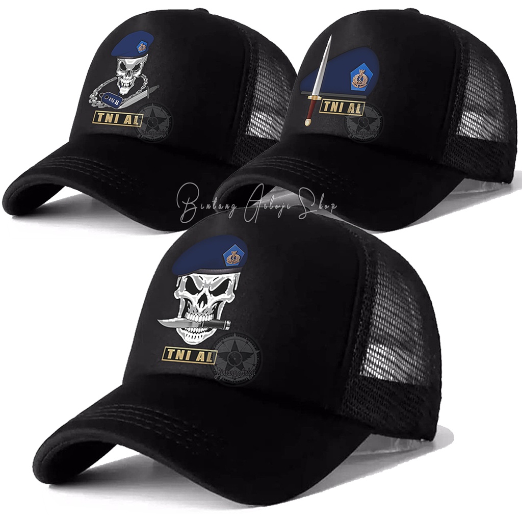 (Exclusive) Topi TNI Ankatan Laut (Baret Biru Tua) Light Gold