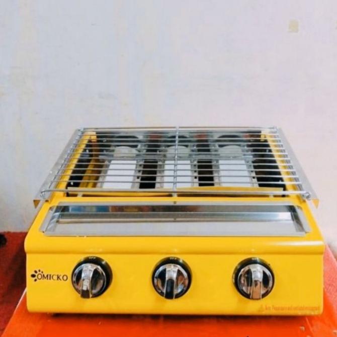 kompor pemanggang 3 tungku/kompor pemanggang BBQ sosis sate