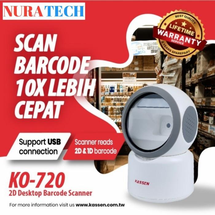SCANNER BARCODE KASSEN KO-720 /KS720 OMNI 1D/2D WHITE/ BLACK