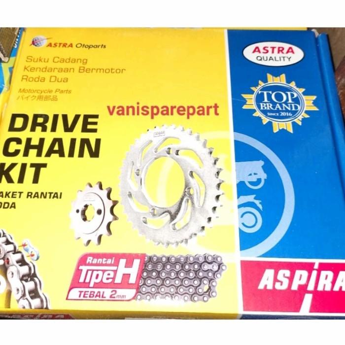 Gear Ger Set Gear Depan Belakang Rantai Set Supra Fit New Ktl Aspira