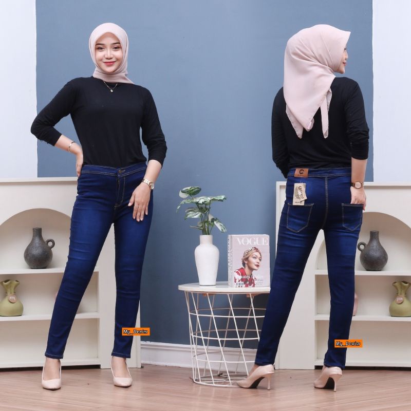 CELANA JEANS HIGHWAIST POLOS WANITA