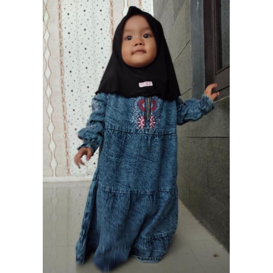 gamis jeans anak 1 - 5 tahun