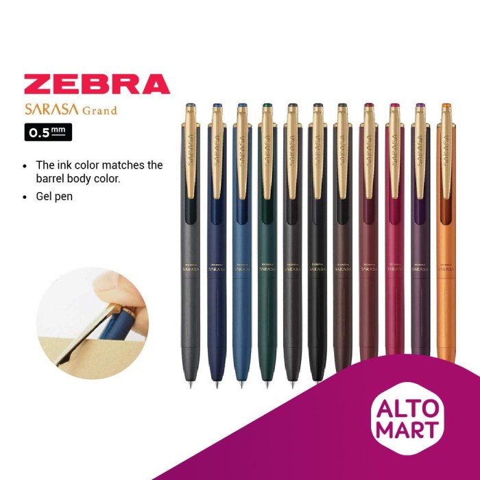 

Zebra Sarasa Grand Vintage 0.5 mm Color Gel Pen Pulpen Bolpoin Retro