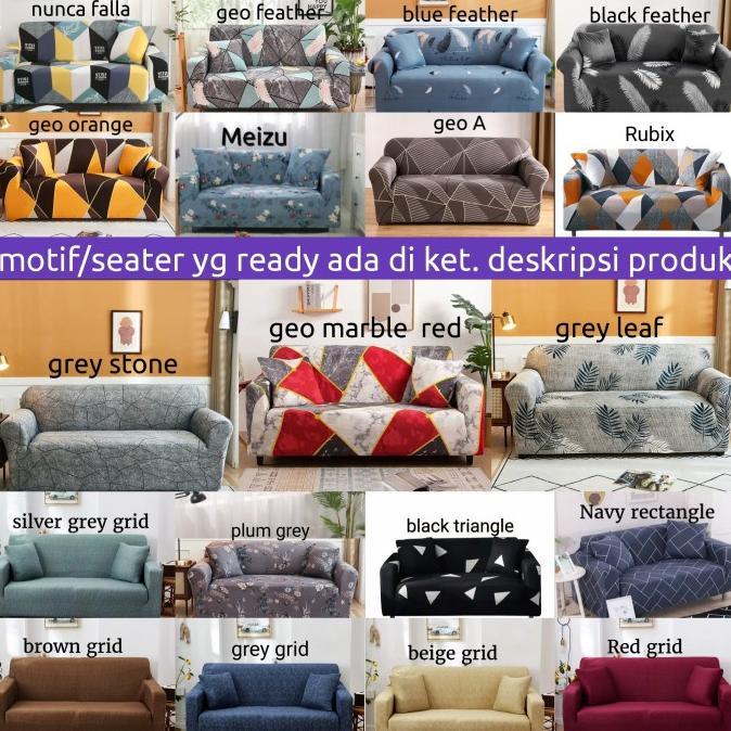 Cover Sofa 3 SEATER Import Sarung Sofa Stretch Kain Sofa 3 Seater