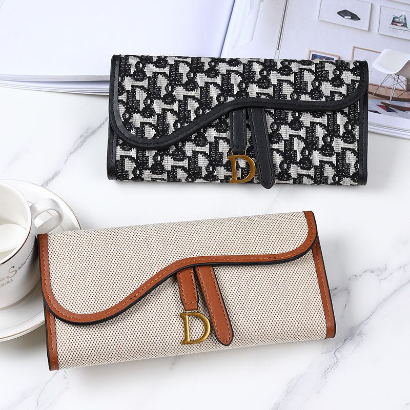 Sera Explosive Houndstooth Dompet Panjang dan Pendek Bernilai Tinggi Niche Design Portable Indah Lipat Serbaguna Dompet Multi-Kartu