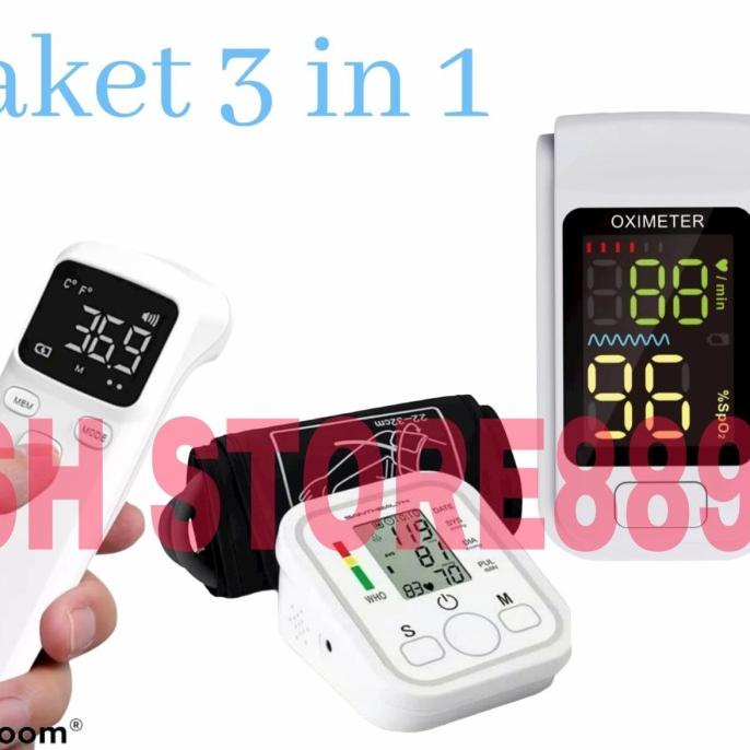 paket 3in1 oximeter pulse termometer thermometer Tensimeter digital