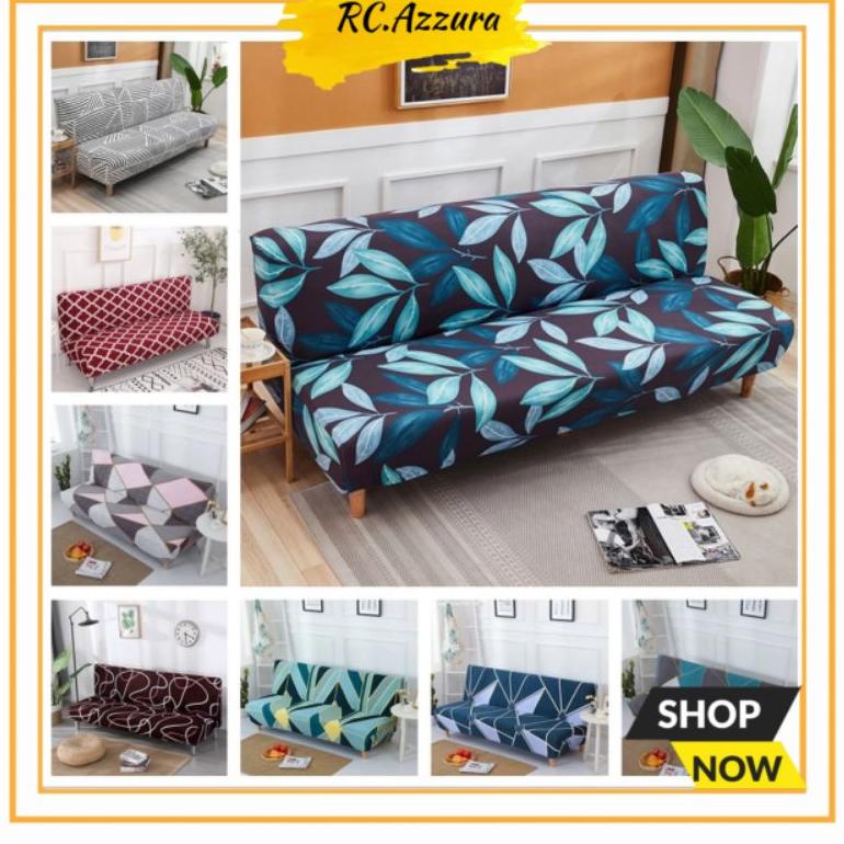 【Penjualan Terbaik】✅COD Cover Sofa Bed Informa Sarung Sofabed Elastic Pattern Motif Menarik Sarung K