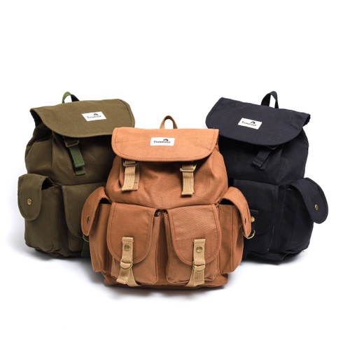Tas Ransel Canvas Backpack Celcius Series Unisex Free Rain Cover