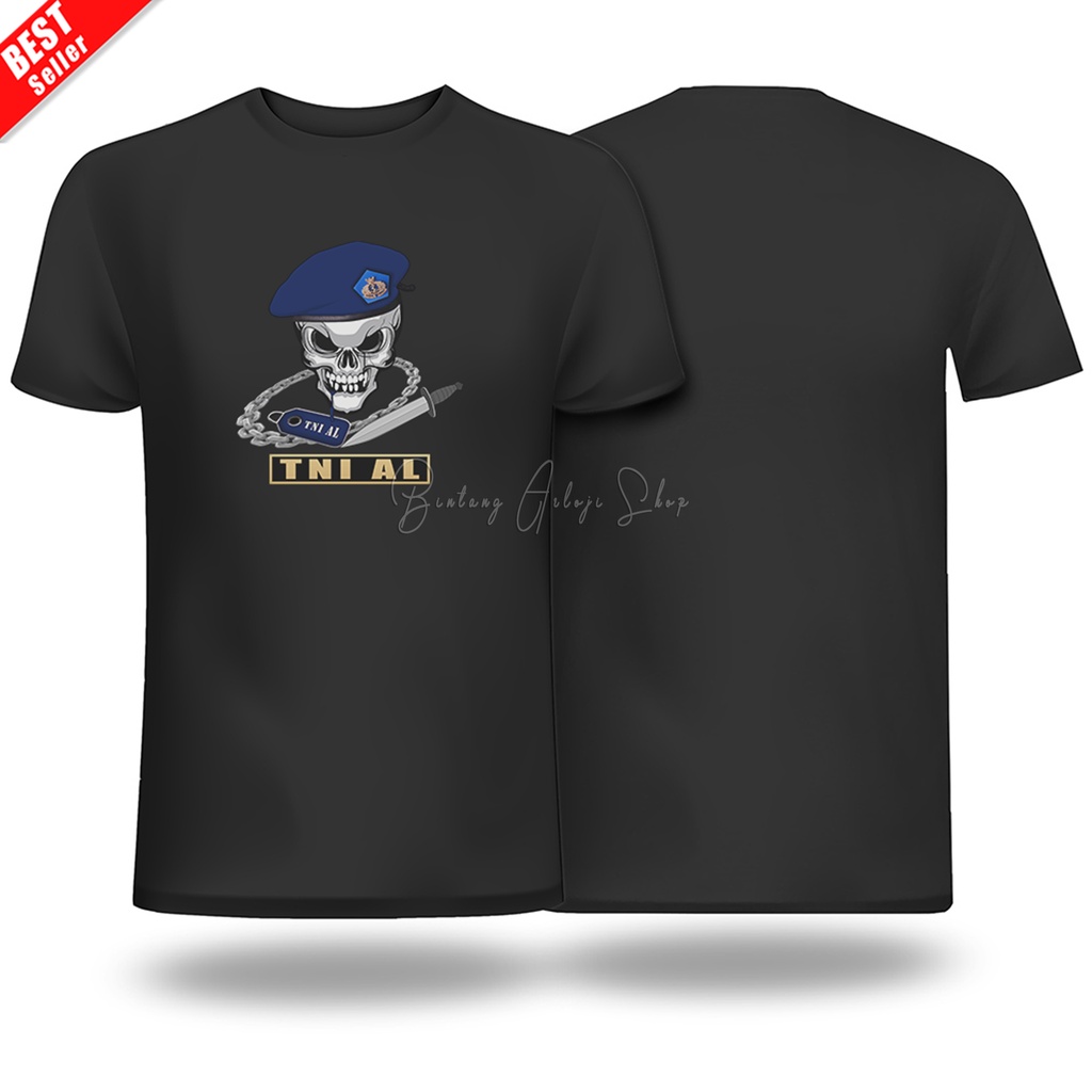 (Excusive) Kaos Custom TNI Ankatan Laut (Baret Biru Tua) Light Gold