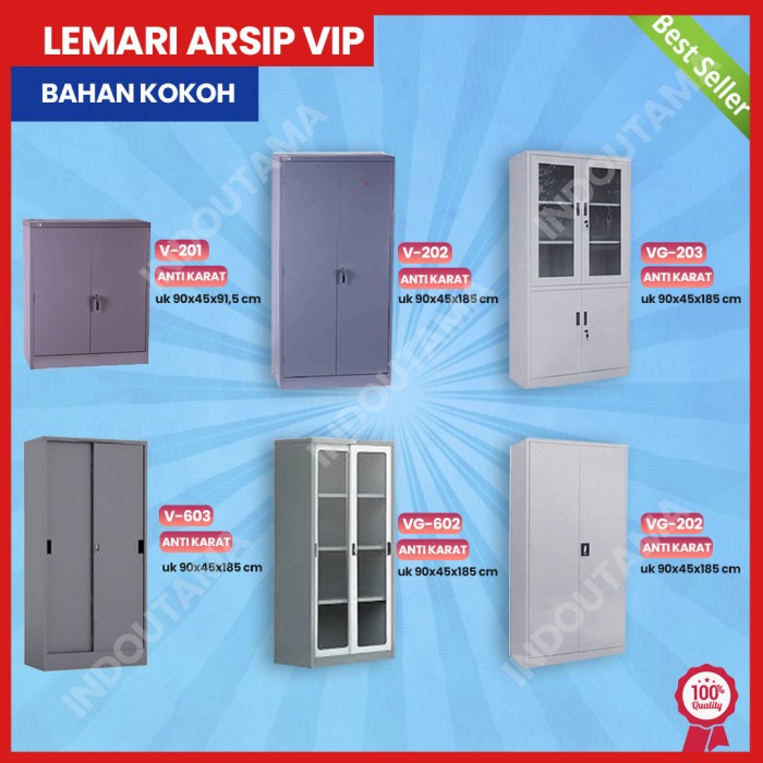 Terlaris Lemari Besi Kaca Filling Cabinet Almari Kantor Vip