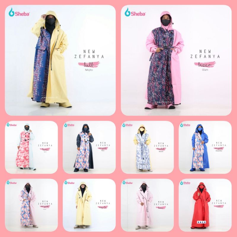 Jas Hujan Muslimah Sheba Spize Model Zefanya untuk yg bertubuh mungil dan Remaja