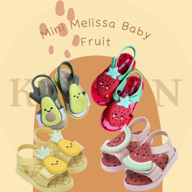 Sandal Anak Baby Mini Melissa Sepatu Fruit Buah Beach Slide Sendal